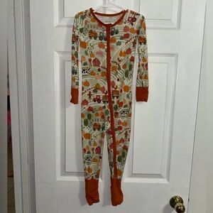 Little Sleepies Bamboo Pajamas 3T – Fall Harvest Pumpkin Farm Print
